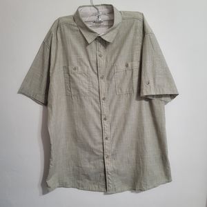 KULH KARIB SS BUTTON UP SHIRT W HIDDEN POCKET XL DESERT SAGE/ TAN